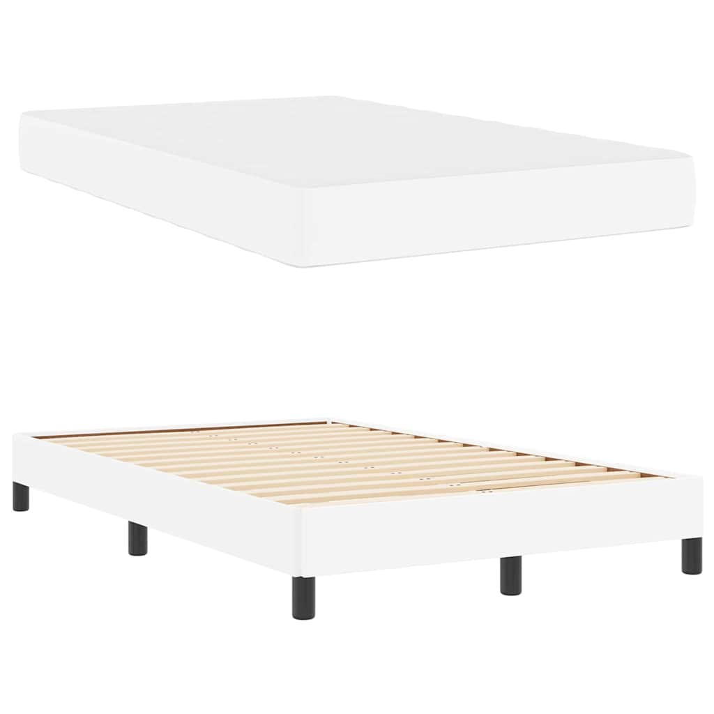Letto con materasso Bianco Puro 120 x 200 cm Pelle sintetica