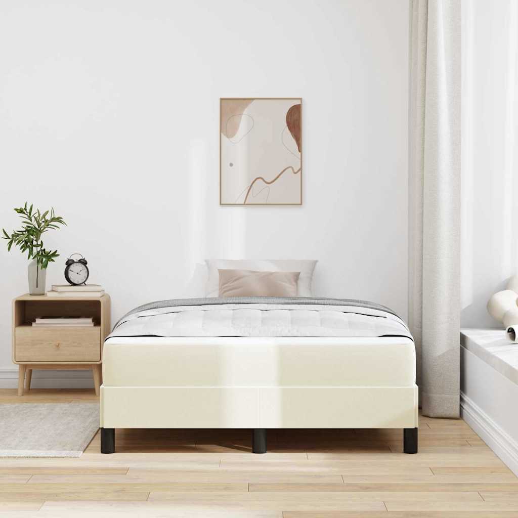Struttura del letto con materasso Crema 120 x 200 cm Tessuto | homemem39