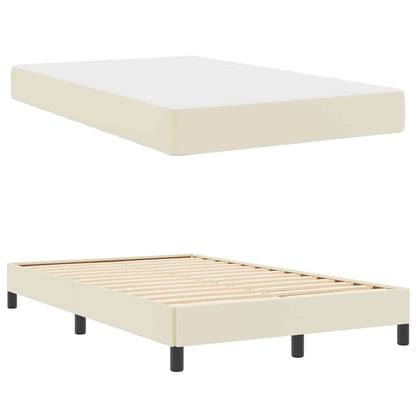 Struttura del letto con materasso Crema 120 x 200 cm Tessuto | homemem39
