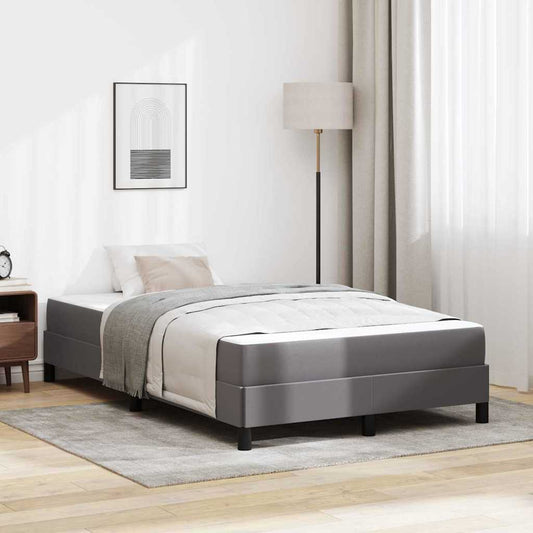 Letto con materasso Grigio 120 x 200 cm Pelle sintetica