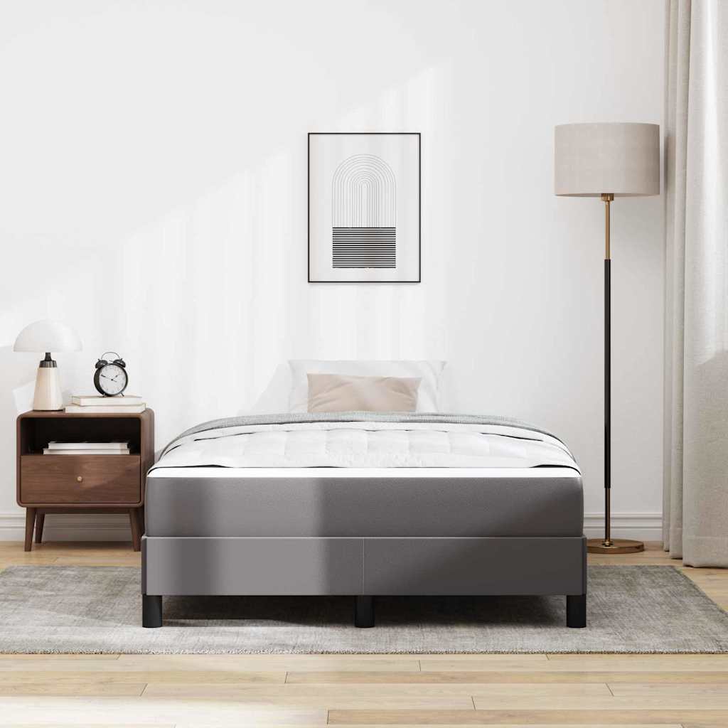 Letto con materasso Grigio 120 x 200 cm Pelle sintetica