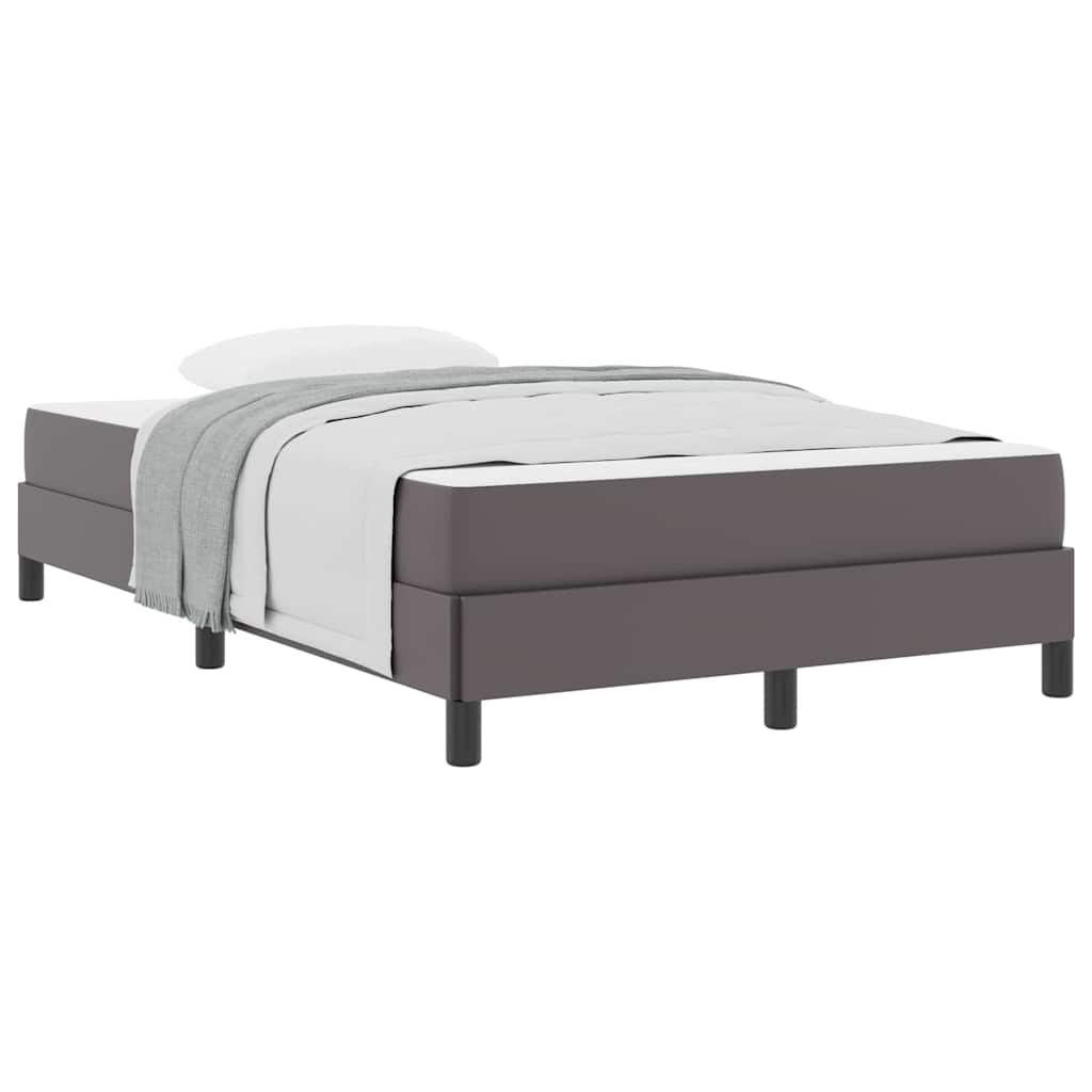 Letto con materasso Grigio 120 x 200 cm Pelle sintetica