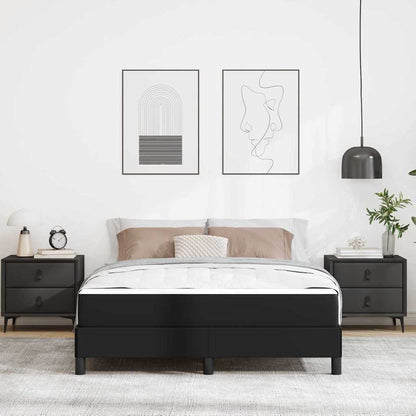Struttura del letto con materasso Nero 140 x 190 cm Tessuto | homemem39