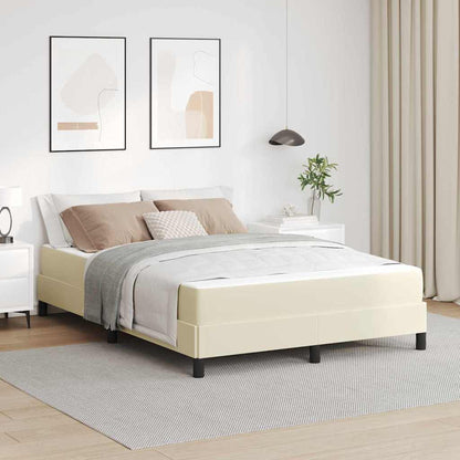 Letto con materasso Crema 140 x 190 cm Pelle sintetica