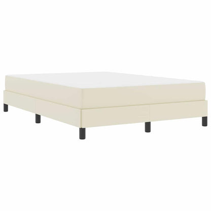 Letto con materasso Crema 140 x 190 cm Pelle sintetica