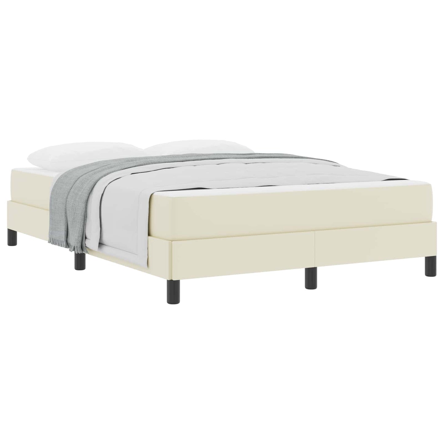 Struttura del letto con materasso Crema 140 x 190 cm Tessuto | homemem39