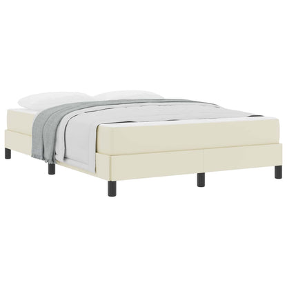 Struttura del letto con materasso Crema 140 x 190 cm Tessuto | homemem39