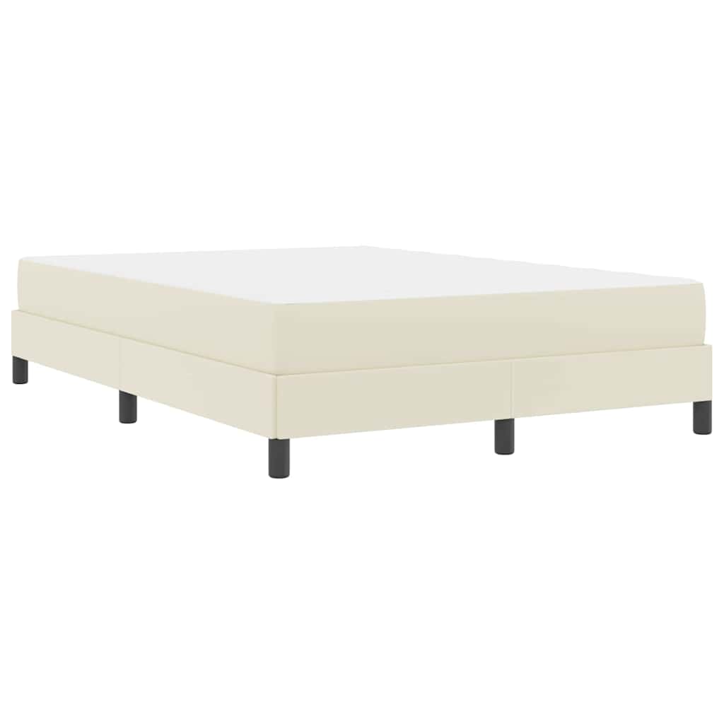 Letto con materasso Crema 140 x 190 cm Pelle sintetica
