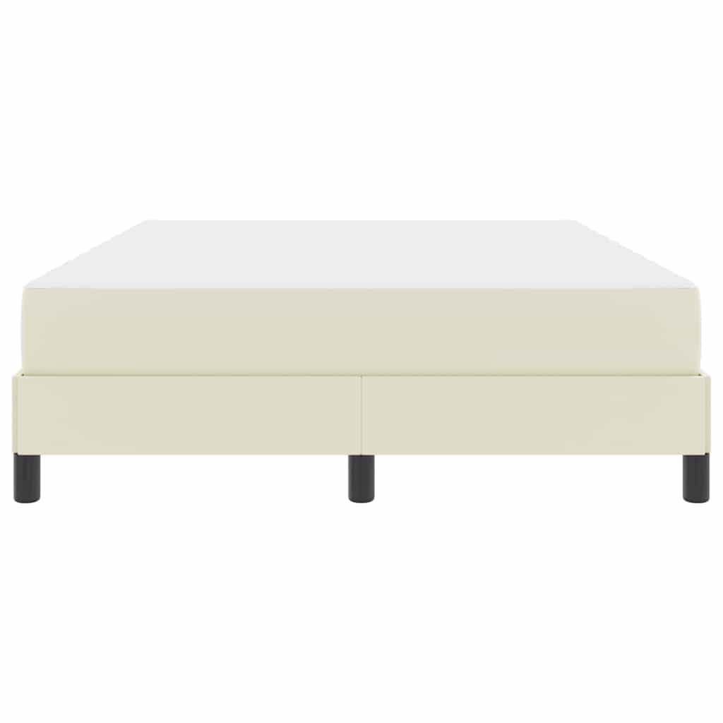 Letto con materasso Crema 140 x 190 cm Pelle sintetica