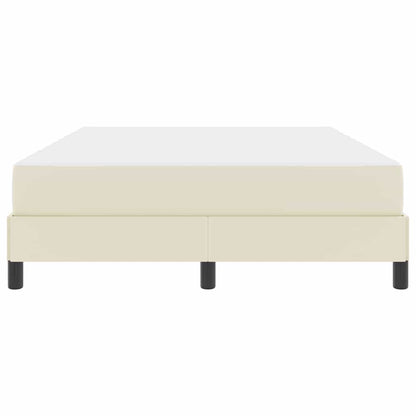 Letto con materasso Crema 140 x 190 cm Pelle sintetica