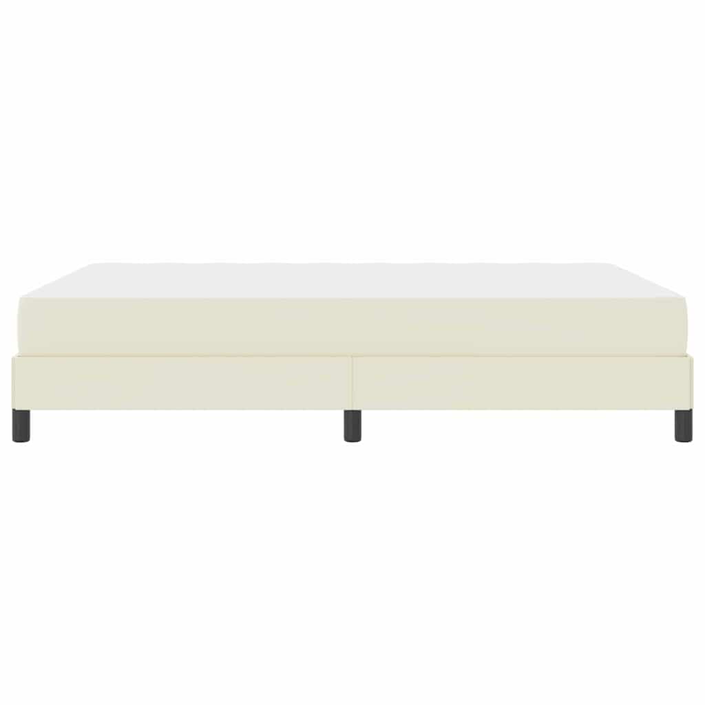 Letto con materasso Crema 140 x 190 cm Pelle sintetica