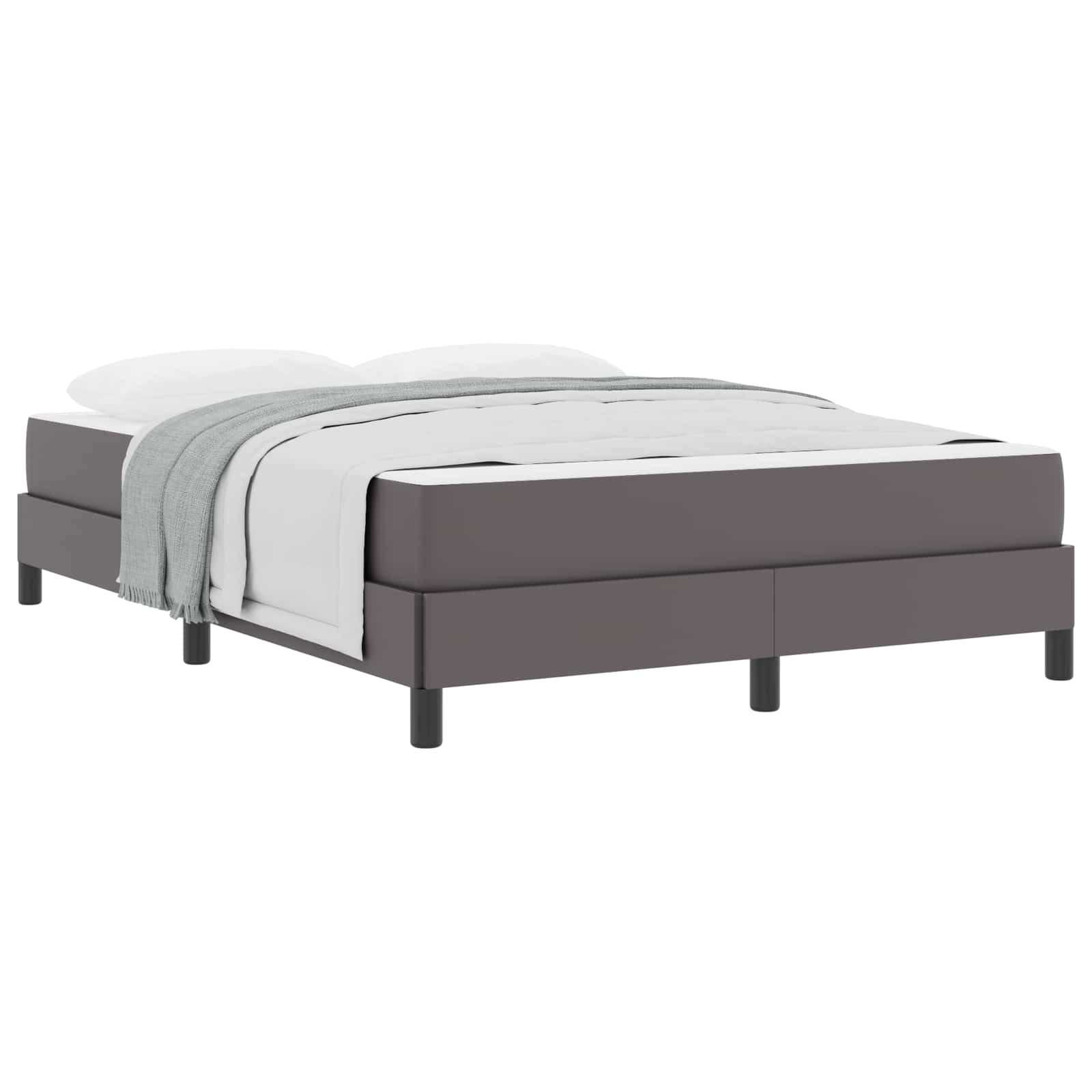 Struttura del letto con materasso Grigio 140 x 190 cm Tessuto | homemem39