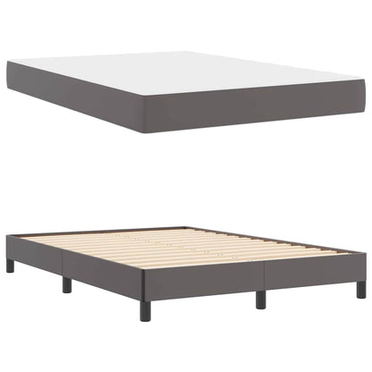 Struttura del letto con materasso Grigio 140 x 190 cm Tessuto | homemem39