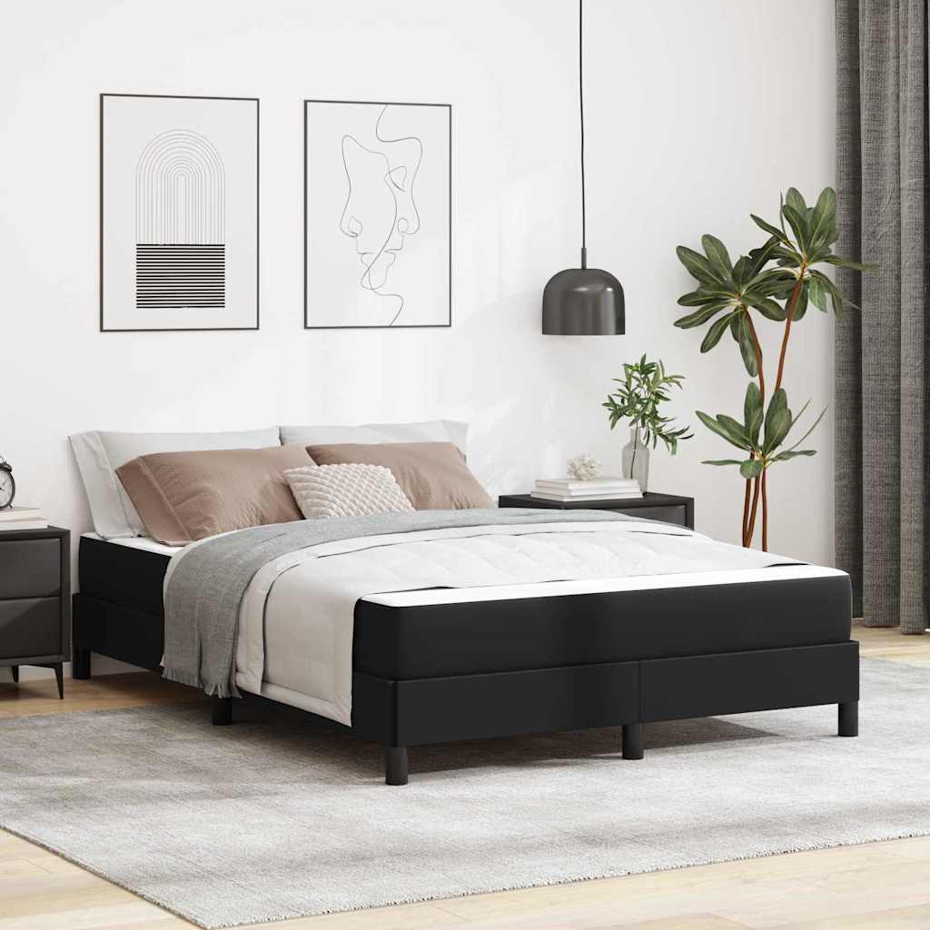 Struttura del letto con materasso Nero 140 x 200 cm Tessuto | homemem39