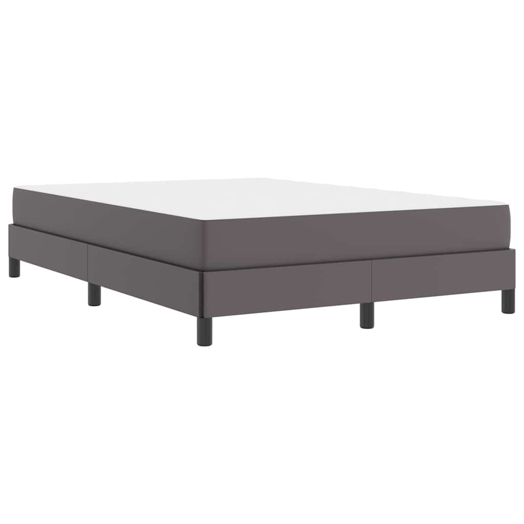 Letto con materasso Grigio 140 x 200 cm Pelle sintetica