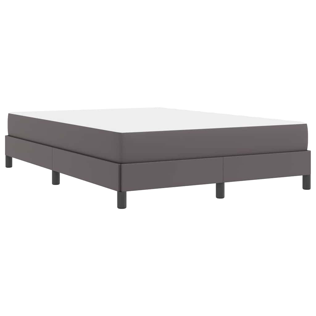Letto con materasso Grigio 140 x 200 cm Pelle sintetica