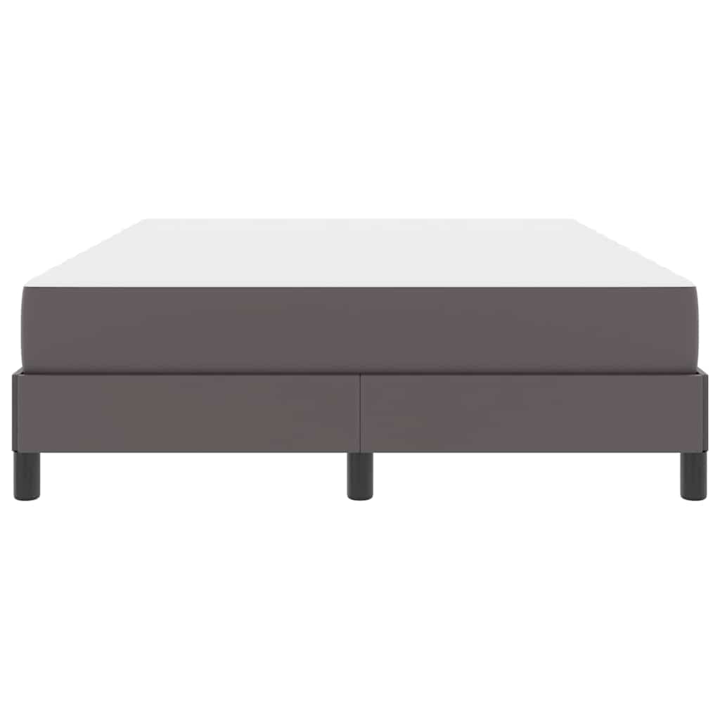 Letto con materasso Grigio 140 x 200 cm Pelle sintetica