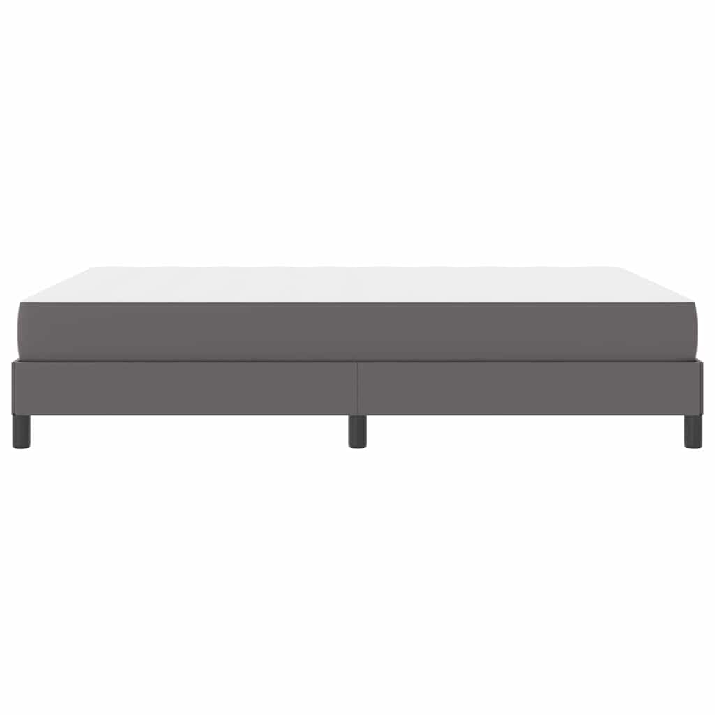 Letto con materasso Grigio 140 x 200 cm Pelle sintetica