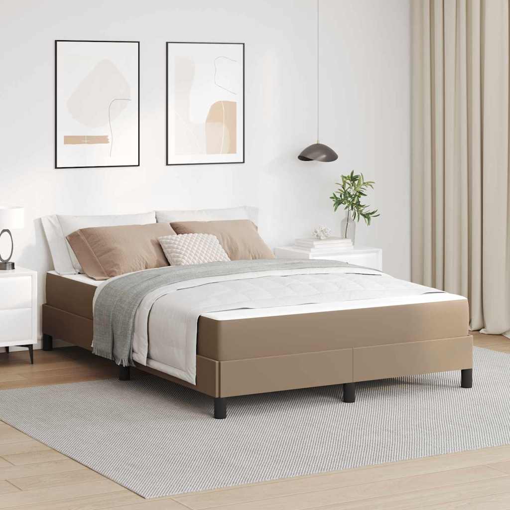 Letto con materasso Cappuccino 140 x 200 cm Pelle sintetica