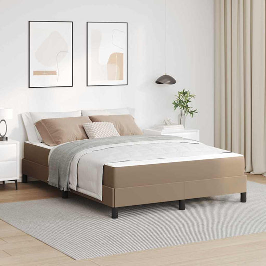 Letto con materasso Cappuccino 140 x 200 cm Pelle sintetica