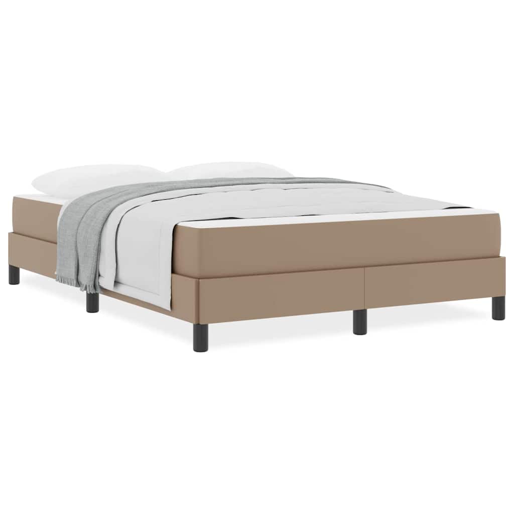 Letto con materasso Cappuccino 140 x 200 cm Pelle sintetica