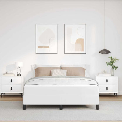 Letto con materasso Bianco Puro 160 x 200 cm Pelle sintetica