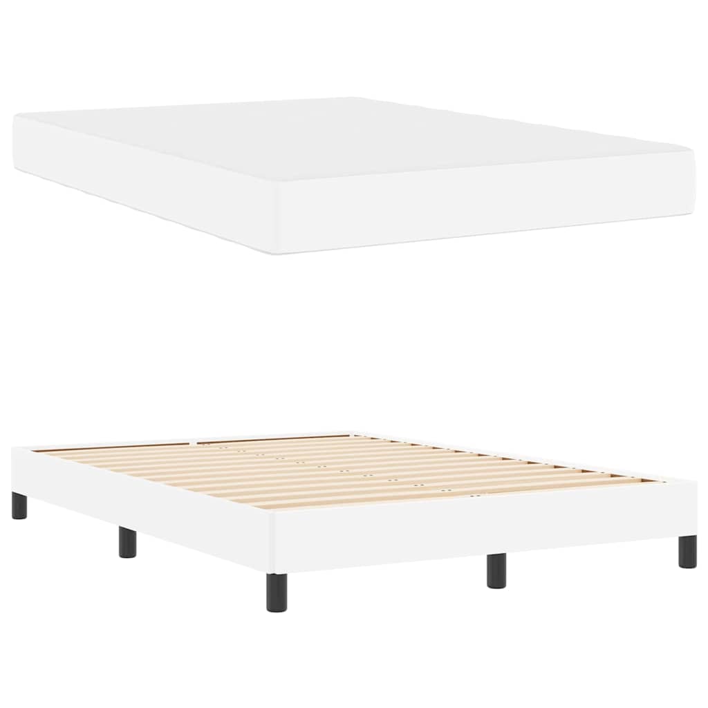 Letto con materasso Bianco Puro 160 x 200 cm Pelle sintetica