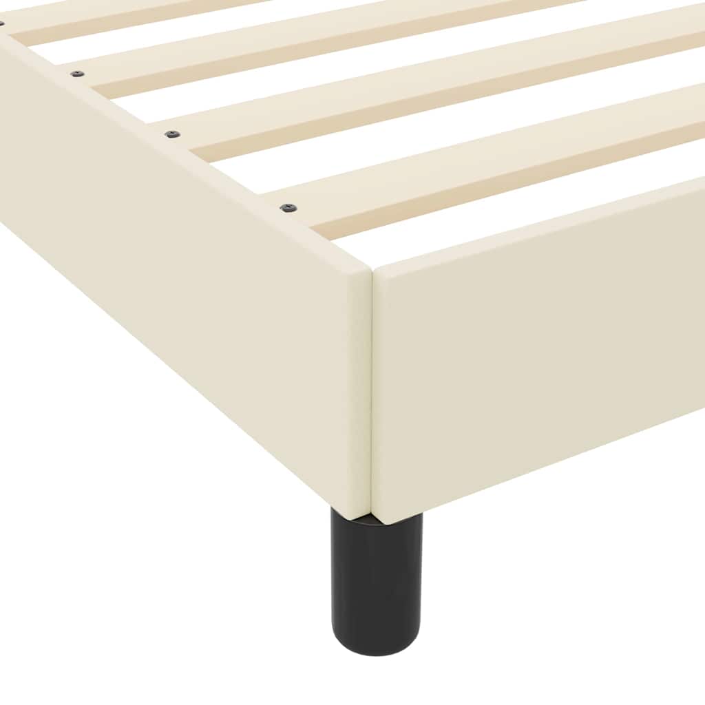 Struttura del letto con materasso Crema 160 x 200 cm Tessuto | homemem39