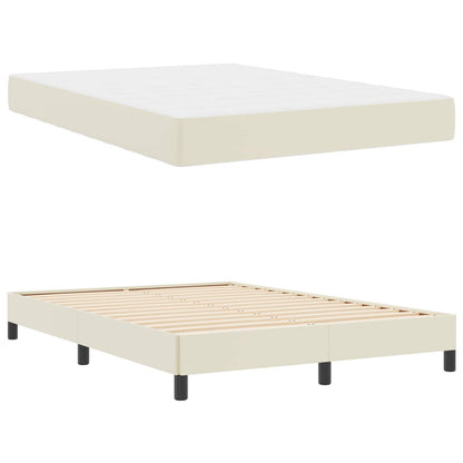 Struttura del letto con materasso Crema 160 x 200 cm Tessuto | homemem39