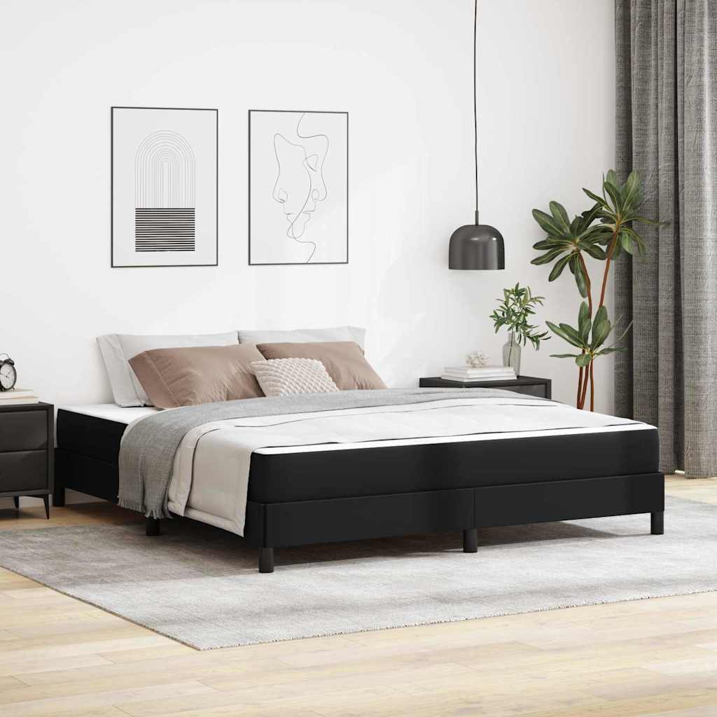 Letto con materasso Nero 180 x 200 cm Pelle sintetica