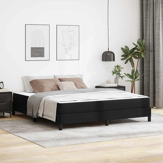 Letto con materasso Nero 180 x 200 cm Pelle sintetica