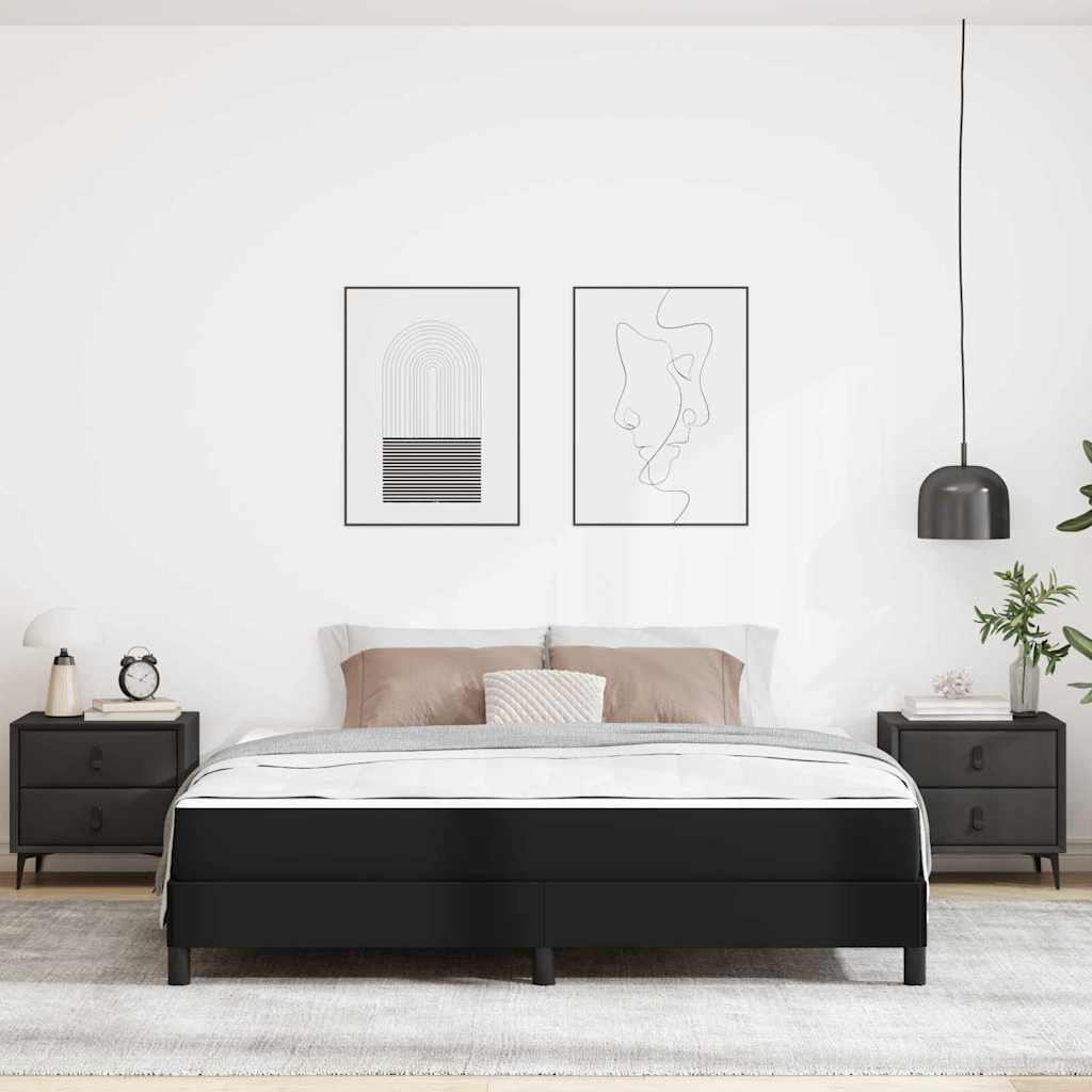 Letto con materasso Nero 180 x 200 cm Pelle sintetica