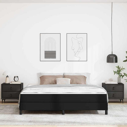 Letto con materasso Nero 180 x 200 cm Pelle sintetica