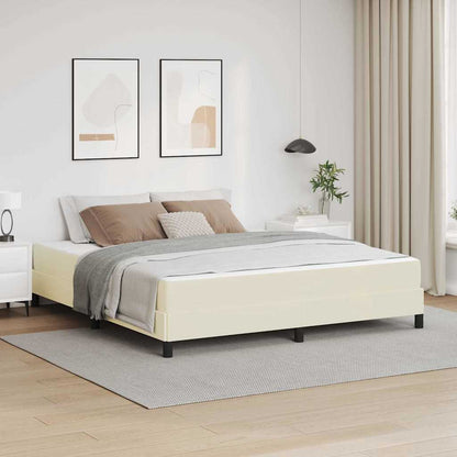 Struttura del letto con materasso Crema 180 x 200 cm Tessuto | homemem39