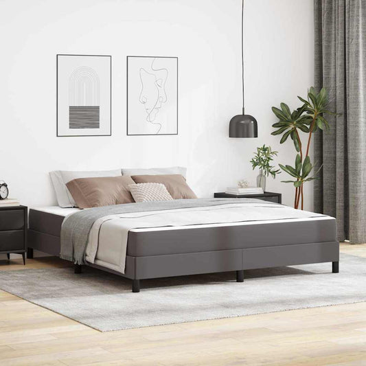 Letto con materasso Grigio 180 x 200 cm Pelle sintetica
