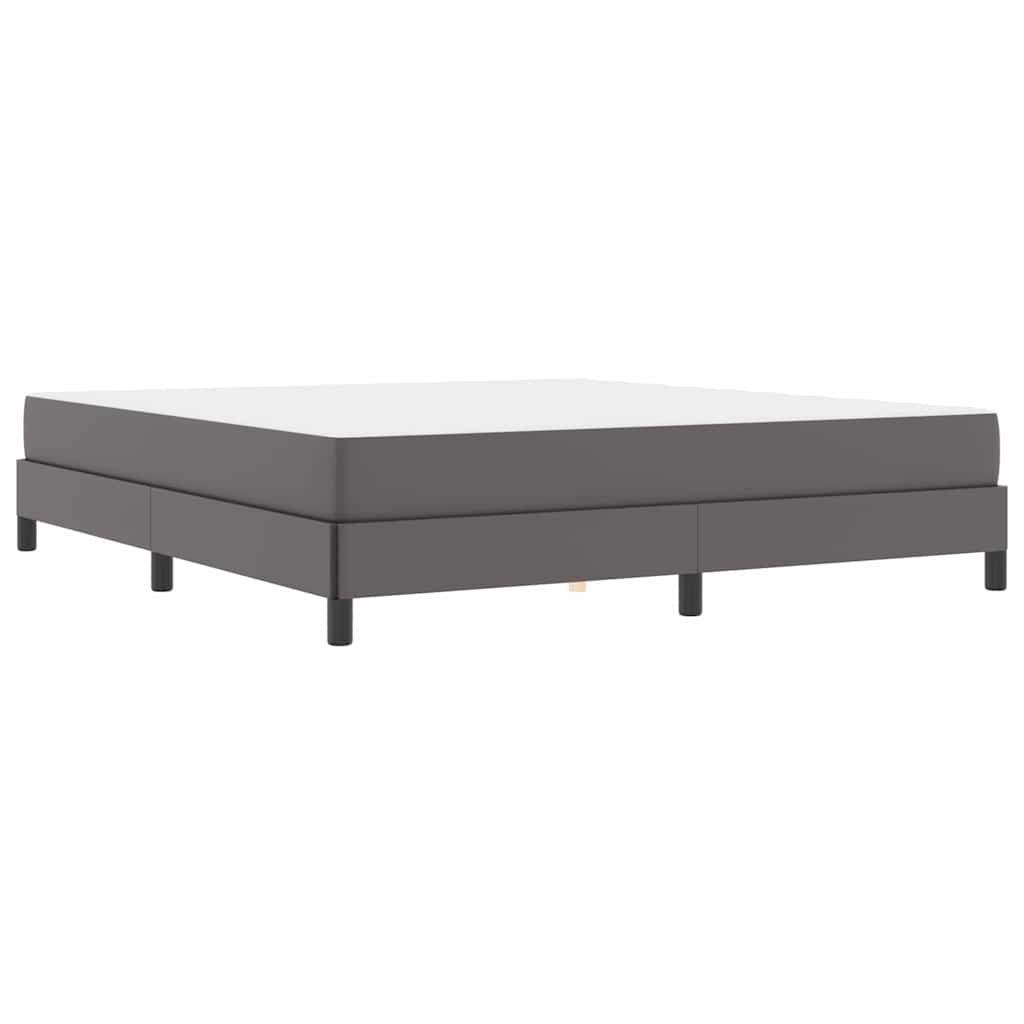 Letto con materasso Grigio 180 x 200 cm Pelle sintetica