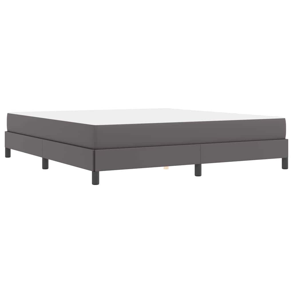 Letto con materasso Grigio 180 x 200 cm Pelle sintetica