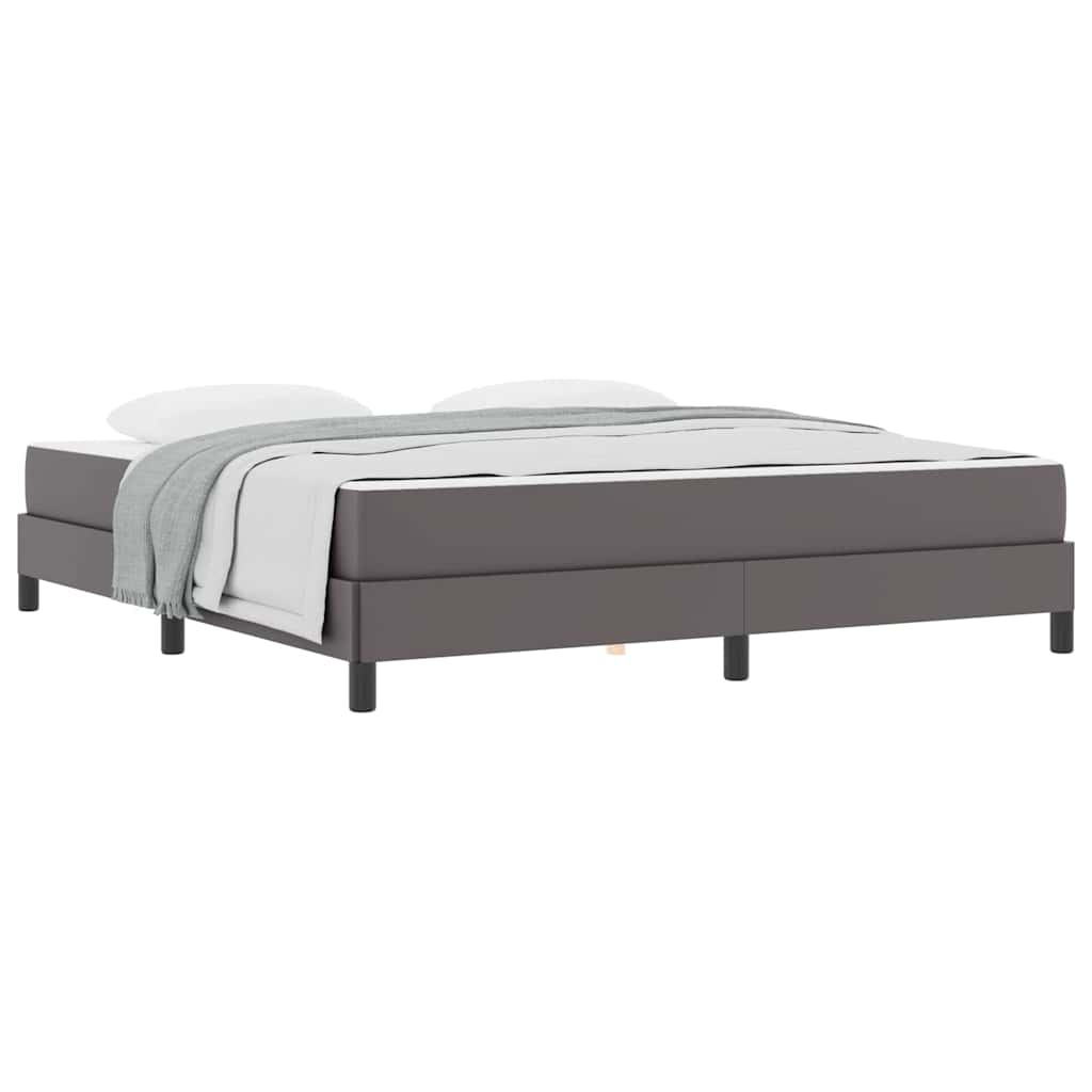 Letto con materasso Grigio 180 x 200 cm Pelle sintetica