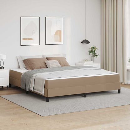 Letto con materasso Cappuccino 180 x 200 cm Pelle sintetica