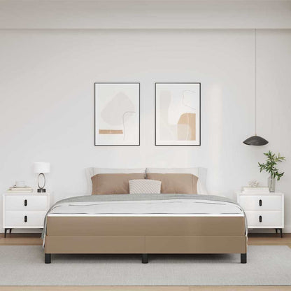 Letto con materasso Cappuccino 180 x 200 cm Pelle sintetica