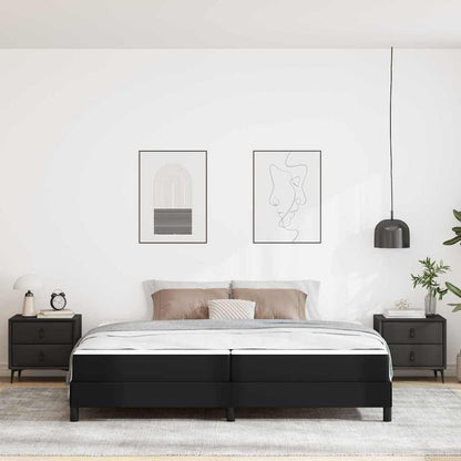 Letto con materasso Nero 200 x 200 cm Pelle sintetica