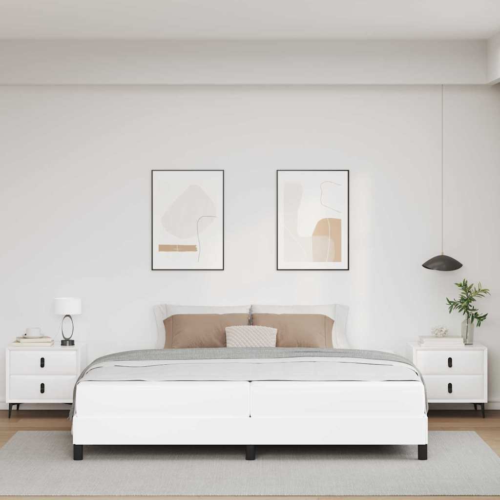 Struttura del letto Bianco Puro 200 x 200 cm Tessuto | homemem39