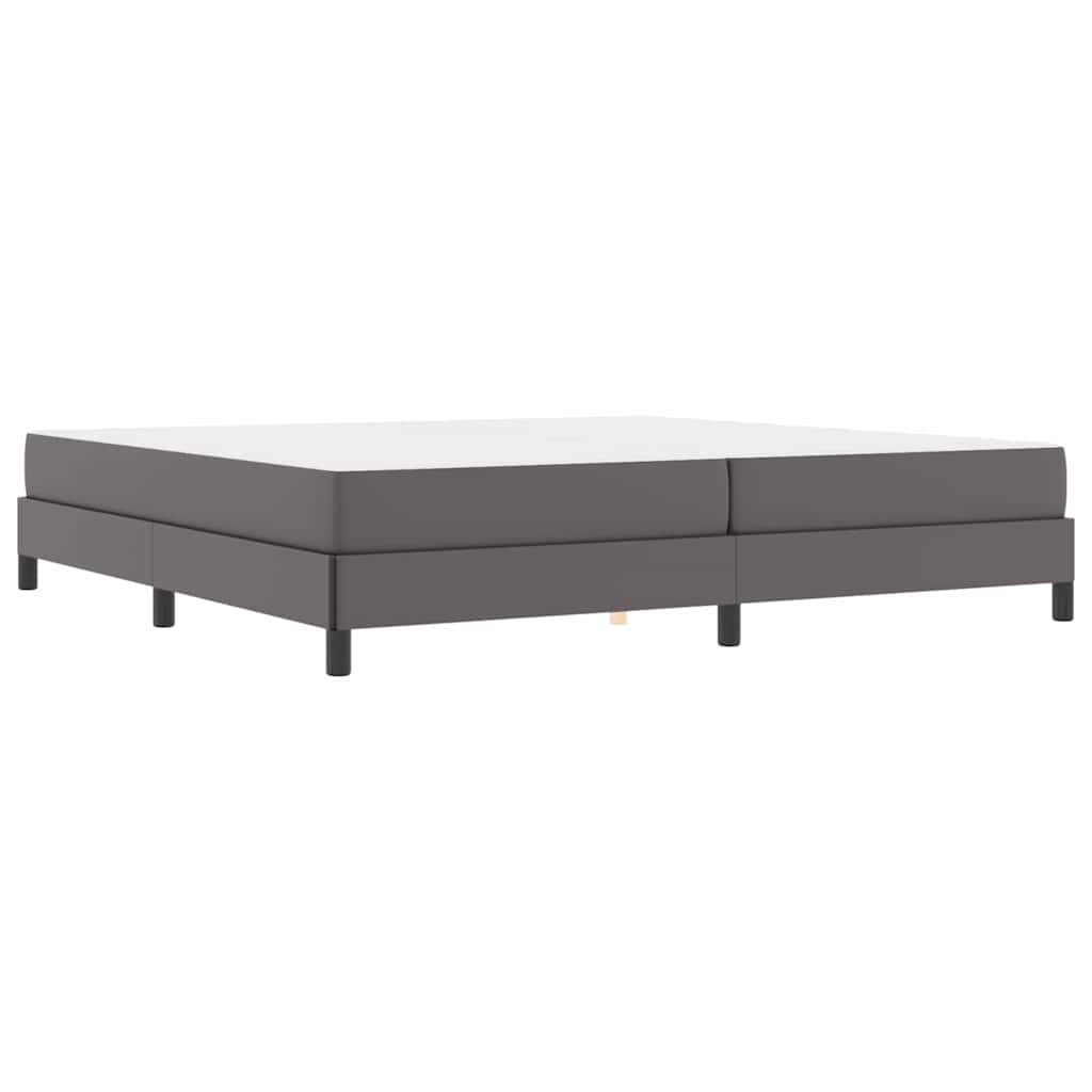 Letto con materasso Grigio 200 x 200 cm Pelle sintetica