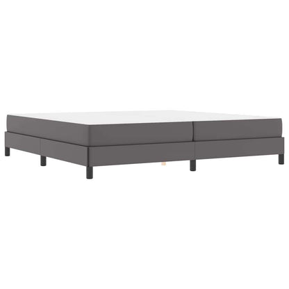 Letto con materasso Grigio 200 x 200 cm Pelle sintetica