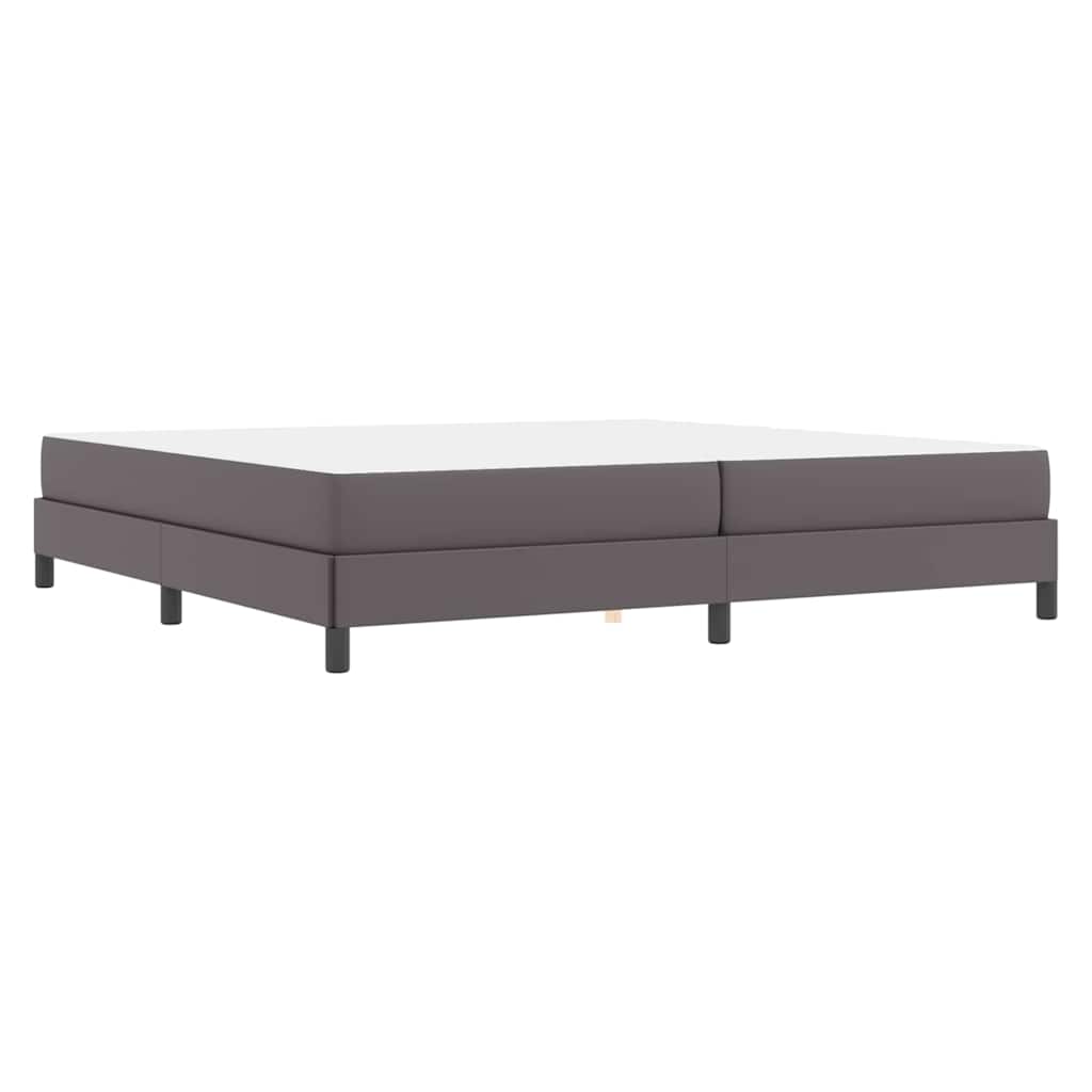 Letto con materasso Grigio 200 x 200 cm Pelle sintetica