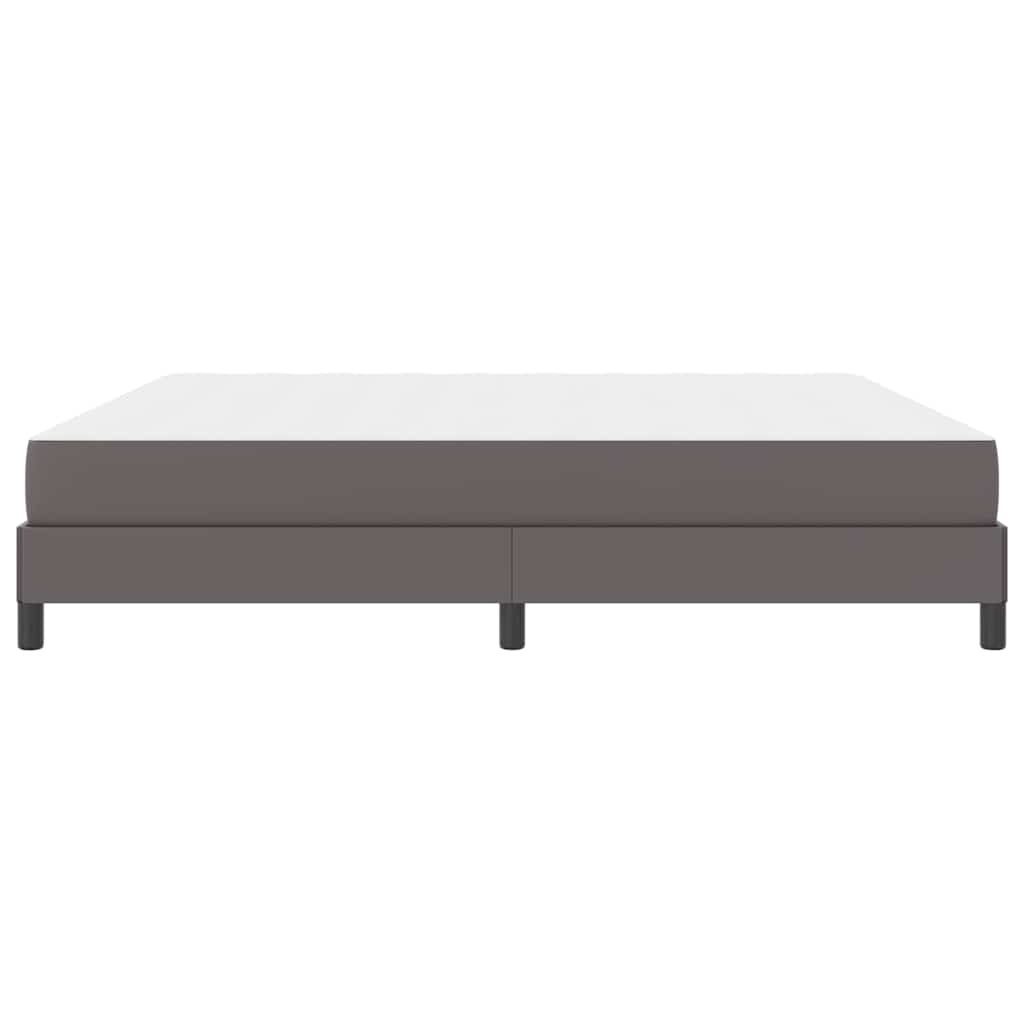 Letto con materasso Grigio 200 x 200 cm Pelle sintetica