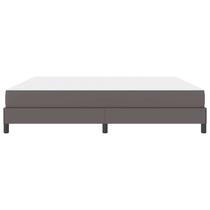 Letto con materasso Grigio 200 x 200 cm Pelle sintetica