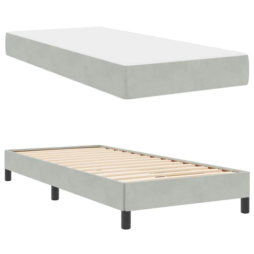 Letto box spring con materasso Grigio chiaro 80 x 200 cm - homemem39