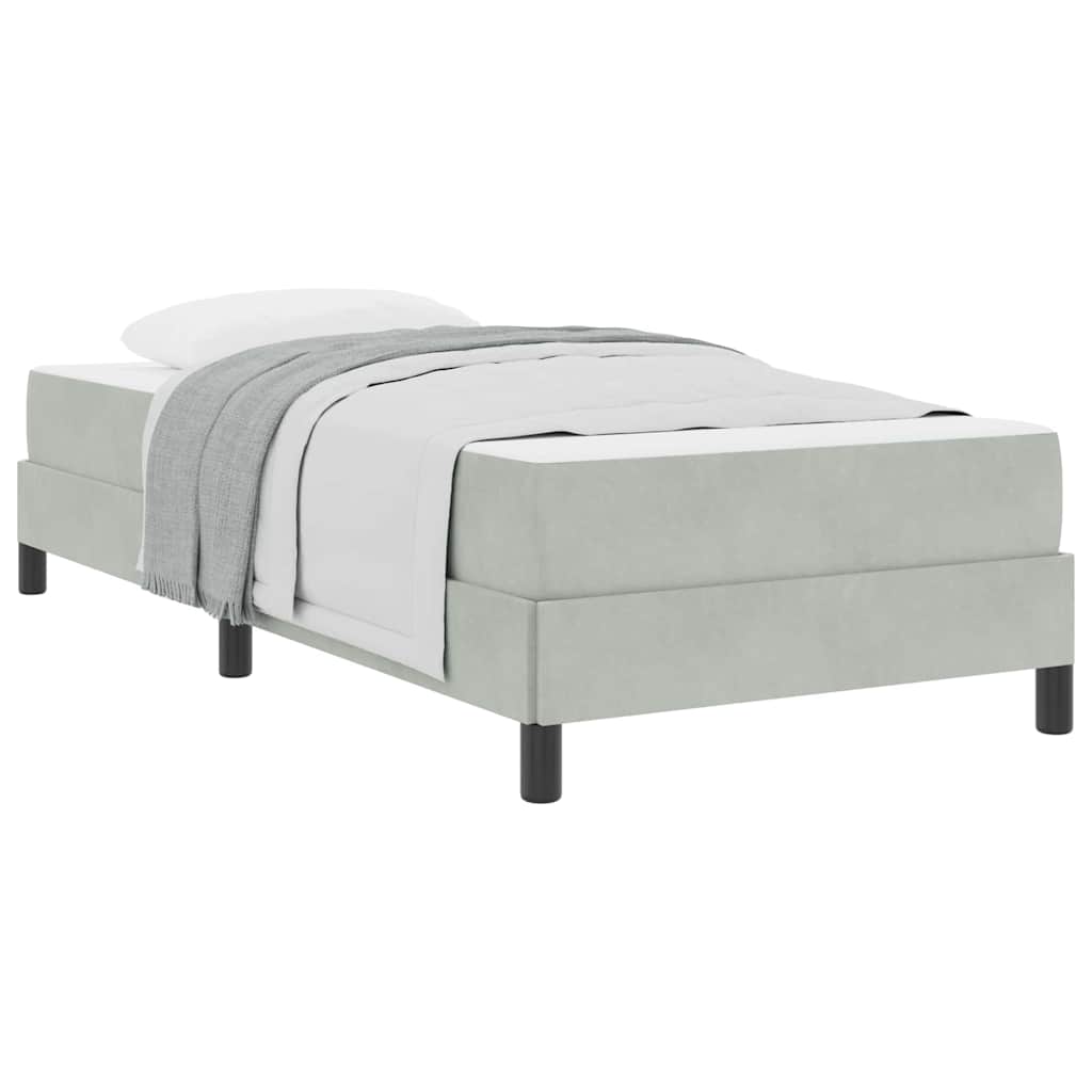 Letto box spring con materasso Grigio chiaro 80 x 200 cm