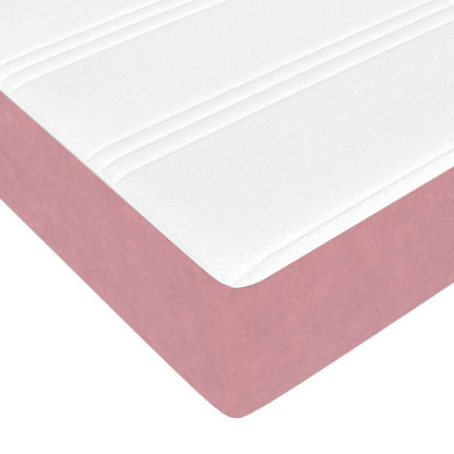 Letto box spring con materasso Rosa 80 x 200 cm Velluto